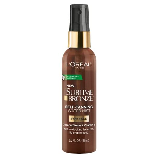 L'Oreal Paris Sublime Bronze Self-Tanning Facial Mist, Water-Based Formula, 3 Ounce