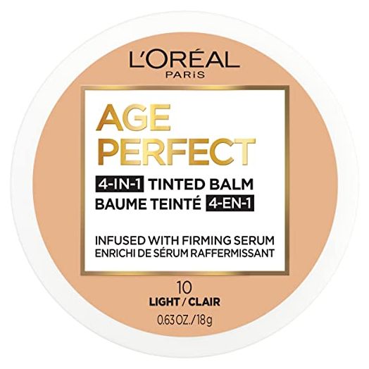 L'Oreal Paris Age Perfect 4-in-1 Tinted Face Balm Foundation with Firming Serum, Light 10, 0.61 Ounce