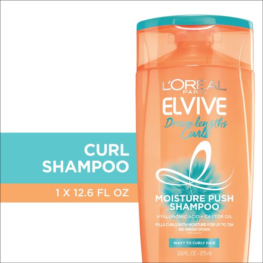 L'Oreal Paris Elvive Dream Lengths Curls Moisture Push Shampoo, Paraben-Free, 12.6 fl. oz.