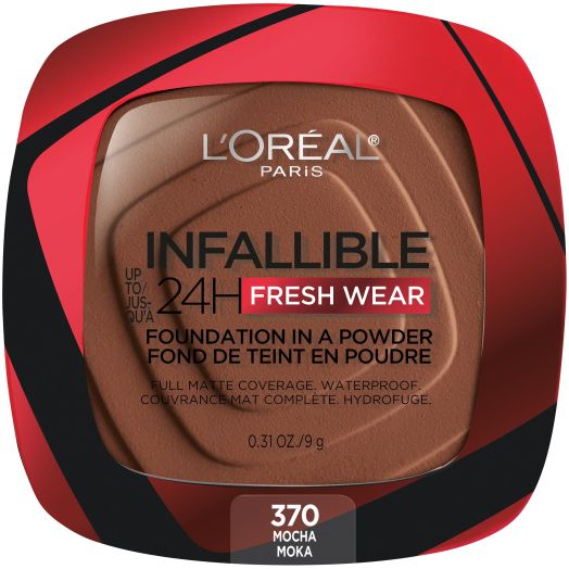 L'Oreal Paris Infallible Up to 24H Fresh Wear Foundation in a Powder, Mocha, 0.31 oz.