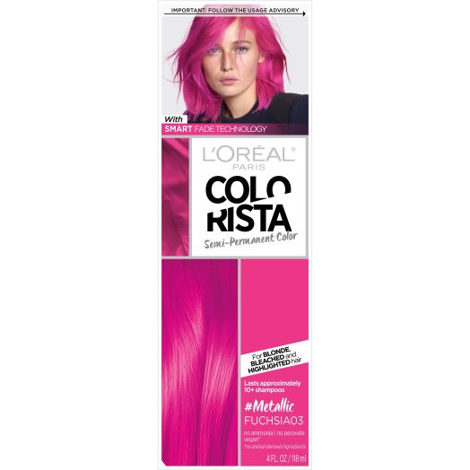 L'Oreal Paris Colorista Semi-Permanent Hair Color, Light Bleached Blondes, Metallic Pink, 1 Kit, 4 fl oz