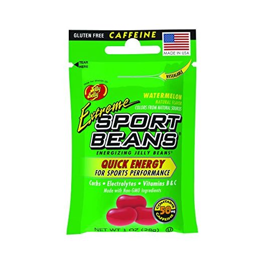 Jelly Belly Extreme Sport Beans, Caffeinated Jelly Beans, Watermelon Flavor, 24 Pack, 1-oz Each