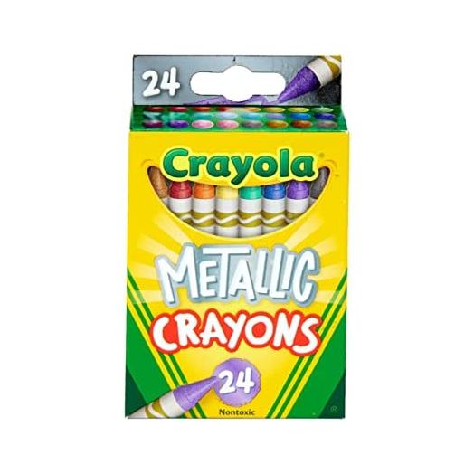Crayola Metallic Crayons, Kids Art Supplies, 24 Count, Coloring Supplies, Ages 3, 4, 5, 6