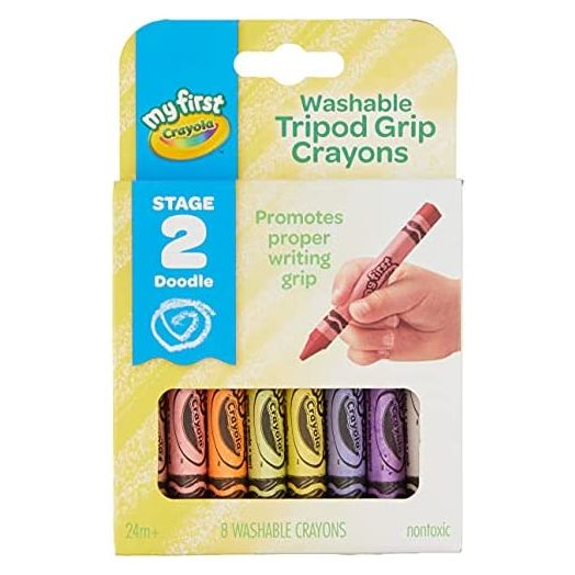 Crayola My First Washable Toddler Crayons, Tripod Grip, 8 Count