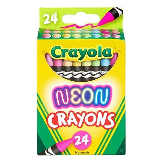 Crayola Neon Crayons, Back To School Supplies, 24Count, Multi (523410)