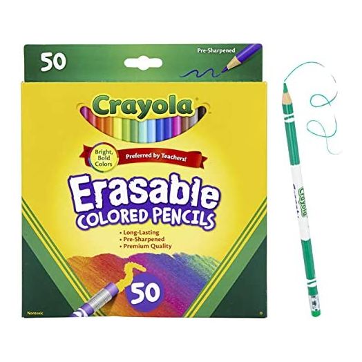 Crayola Erasable Colored Pencils, Back to School Supplies, Adult Coloring, 50 Count [Amazon ]