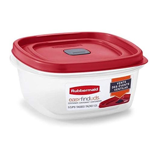 Rubbermaid Easy Find Lids 5-Cup Food Storage and Organization Container, Racer Red