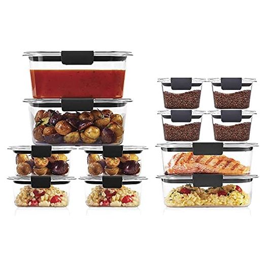 Rubbermaid Brilliance Storage Plastic Lids | BPA Free, Leak Proof Food Container, Clear, 24-Piece