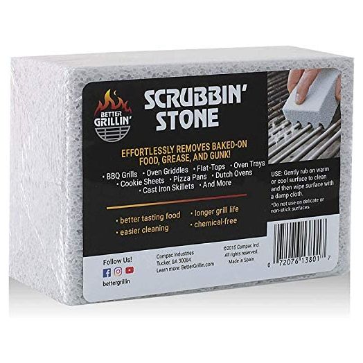 Better Grillin Scrubbin Stone Grill Cleaner-Scouring Brick/Barbecue Grill Brush/Barbecue Cleaner for BBQ, Griddle, Racks