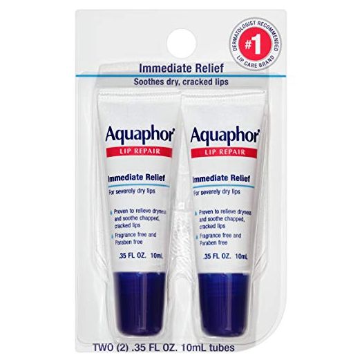 Aquaphor Lip Repair - Soothe Dry, Chapped Lips - Two .35 oz. Tubes