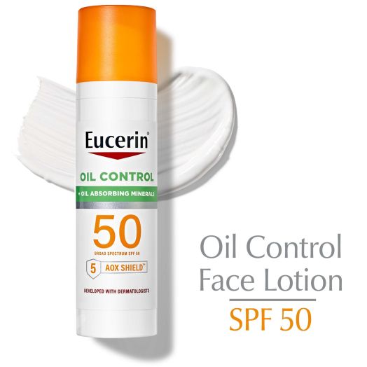 Eucerin Sun Oil Control SPF 50 Face Sunscreen Lotion, 2.5 Fl Oz Bottle