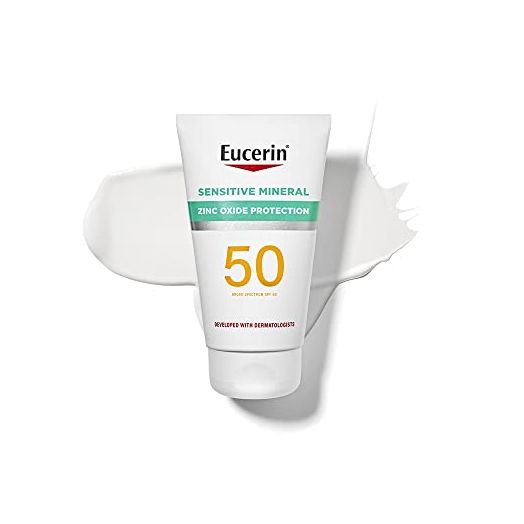 Eucerin Sun Sensitive Mineral Sunscreen Lotion SPF 50 With Zinc Oxide Protection, 4 Fl Oz Tube