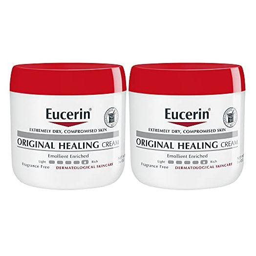 Eucerin Original Healing Cream, Fragrance Free Body Cream for Dry Skin, 2 Pack of 16 Oz Jars