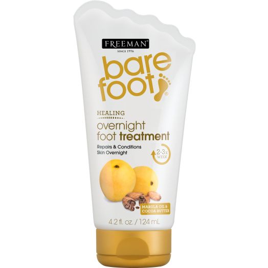 Freeman Bare Foot Overnight Foot Treatment Marula Oil & Cocoa Butter, Shea Butter, Moisturizes Dry Feet, Replenishes Hydration, 4.2 fl. oz./124 mL Tube