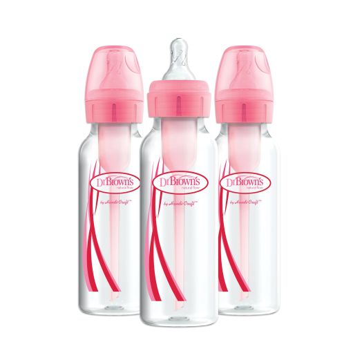 Dr. Brown's Options+ Anti-Colic Baby Bottle - Pink - 8oz - 3pk