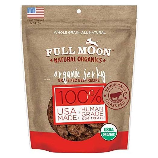 Full Moon Natural Organics Grass Fed Beef Jerky Healthy All Natural Dog Treats Human Grade 14 oz