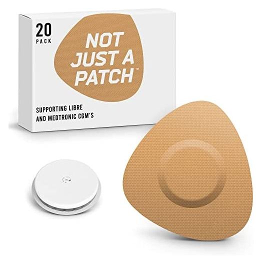 Not Just A Patch CGM Sensor Patches for Freestyle Libre and Medtronic Sensors (20 Pack) - Durable Protection for 10-14 Days - Pre-Cut Freestyle Libre 2 Sensor Covers in Beige