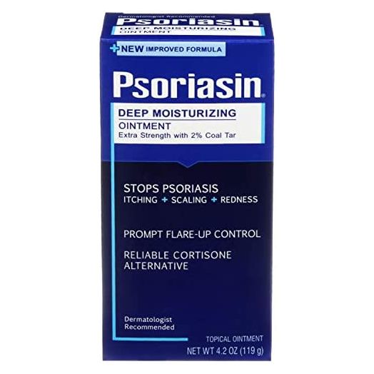 Psoriasin Deep Moisturizing Ointment - 2% Coal Tar - Stops Psoriasis Itching, Scaling, Redness - 4.2 oz