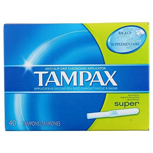 Tampax Cardboard Applicator Tampons, Super Absorbency 40 ea (Pack of 3)