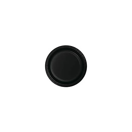 Creative Converting Value Pack Dessert Round Paper Plates, 7", Black Velvet