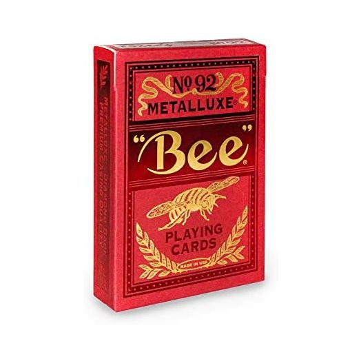 Bee MetalLuxe™ Playing Cards, Red Foil Diamond Back, Standard Index