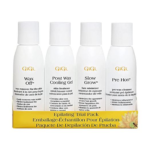 GiGi Epilating Trial Pack, Pre- and Post-Waxing Treatments, 2 oz each