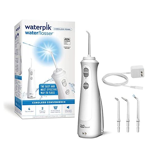 Waterpik Cordless Pearl Rechargeable Portable Water Flosser, White