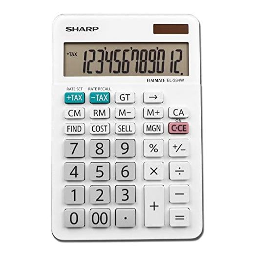 Sharp EL-334WB Business Calculator, White 4.0