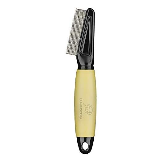 CONAIRPRO dog & cat Flea Comb for Dogs, Removes Small Ticks, Fleas & Snarls, 1/2" Stainless Steel Teeth, Ideal for all Dog Breeds & Sizes, Ergonomic Non-Slip Memory Gel Handle
