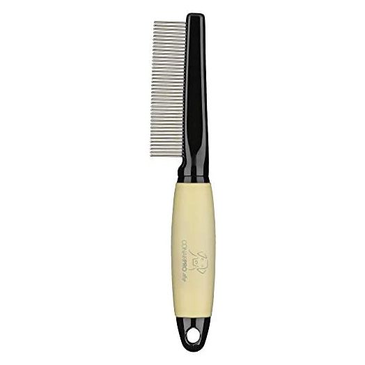 CONAIRPRO Dog & Cat Flea Comb for Dogs, Removes Small Ticks, Fleas & Snarls, 1/2" Stainless Steel Teeth, Ideal for all Dog Breeds & Sizes, Ergonomic Non-Slip Memory Gel Handle