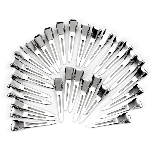 Conair Single Prong Pin-Up Clips for Styling and Salon Updos in Silver, 30ct