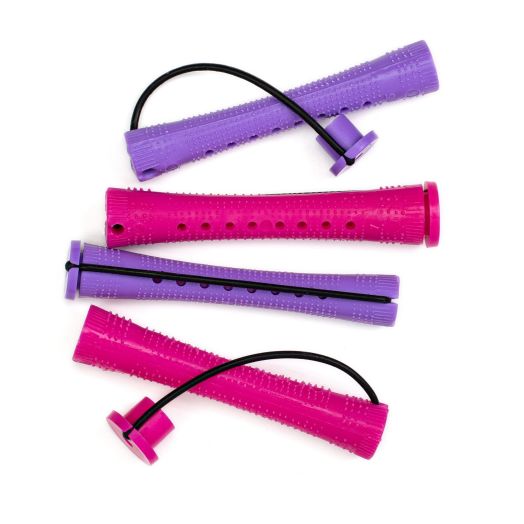 Conair Flexible Plastic 5" Medium Size Perm Rods in Pink and Purple, 18ct