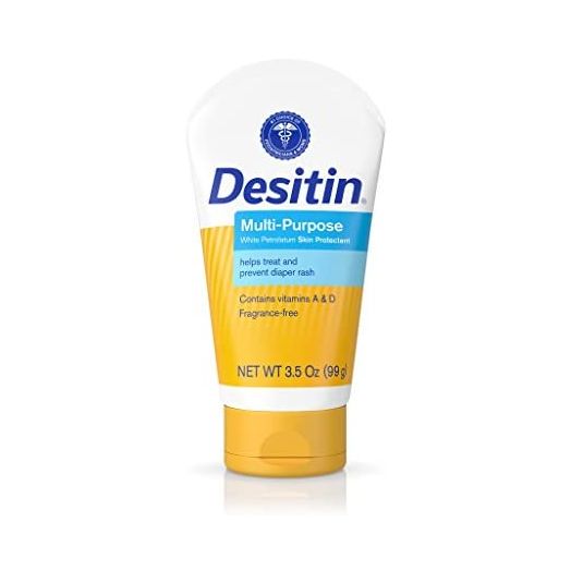 Desitin Skin Protectant and Diaper Rash Ointment Multi-Purpose with Vitamins A & D, Travel Size, 3.5. Oz Tube