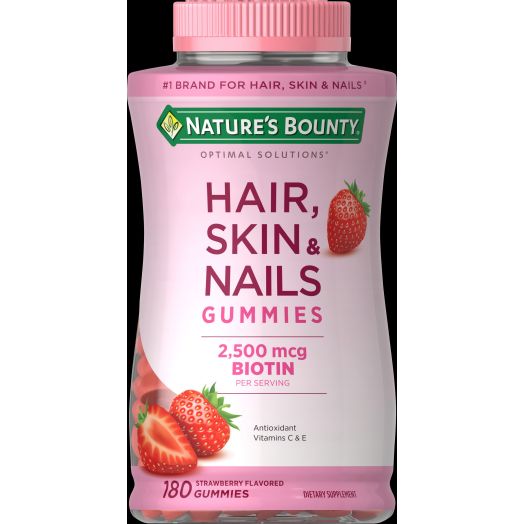 Natures Bounty Hair, Skin and Nails Vitamins with Biotin, 180ct Gummies