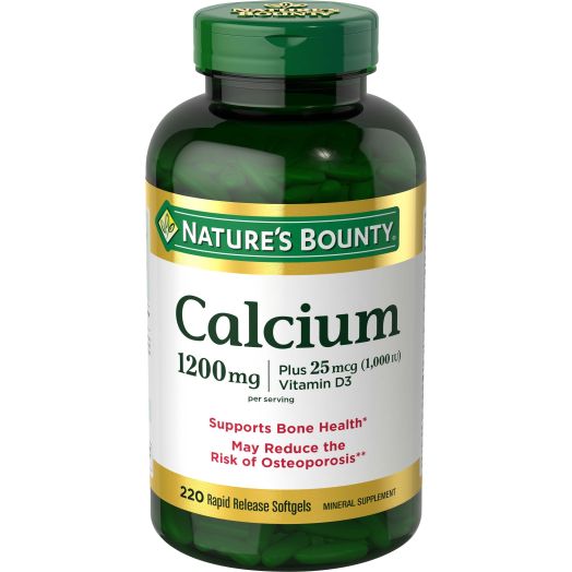 Nature's Bounty Calcium + Vitamin D3 Softgels, 1200Mg, 220 Ct