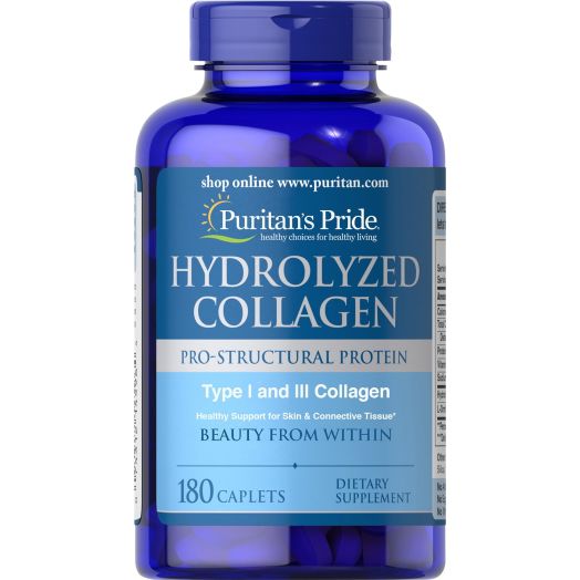 Puritans Pride Hydrolyzed Collagen Caplets, 1000 Mg, 180 Ct