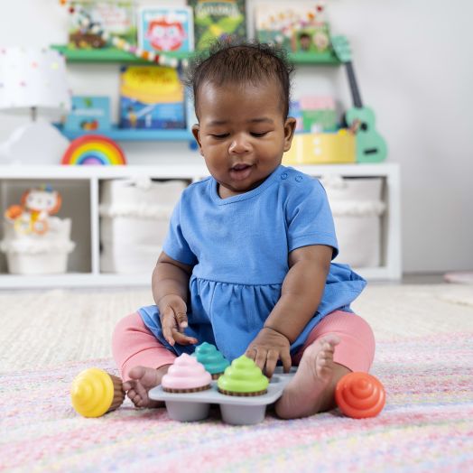 Bright Starts Sort & Sweet Cupcakes Shape Sorter Toy for Infants? 3 Months and up