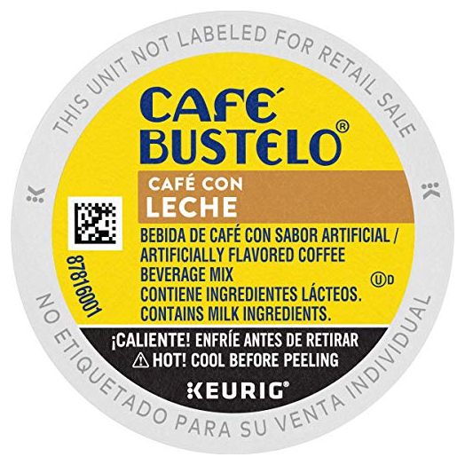 Café Bustelo Café con Leche Flavored Espresso Style Coffee, 10 Keurig K-Cup Pods