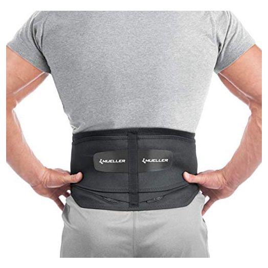 Mueller 255 Lumbar Support Back Brace with Removable Pad, Black, Regular(Package May Vary)