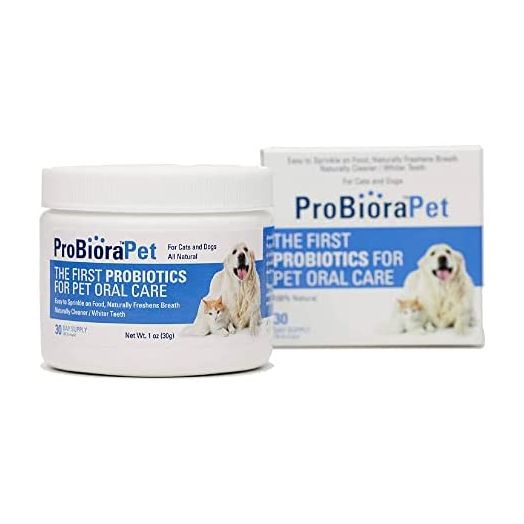 ProBioraPet Oral-Care Probiotic for Pets | Supports Healthy Teeth & Gums | Freshens Breath | ProBiora3 Technology with 3 Probiotic Strains Native to The Mouth | 30 Day Supply (30g)