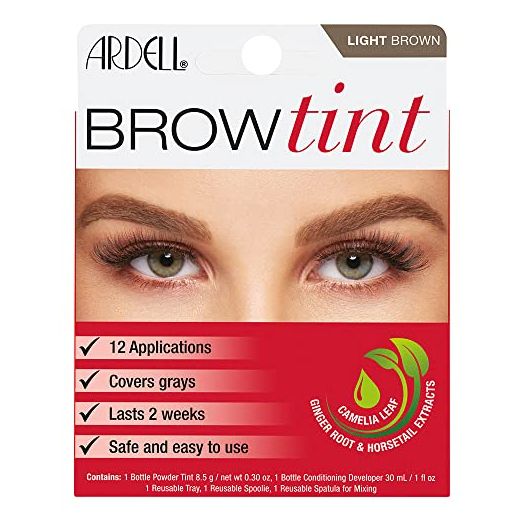 Ardell Brow Tint in Light Brown, Semi-permanent Brow Dye Kit, 1 pack