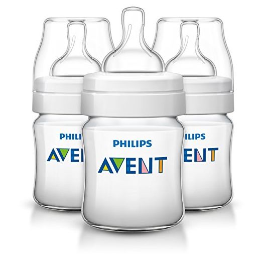 Philips Avent Anti-colic Baby Bottles Clear, 4oz, 3 Piece