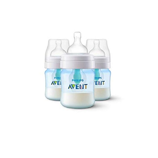 Philips AVENT Anti-Colic Bottle with Air-Free Vent, SCF402/34, Blue, 4 Ounce (Pack of 3)