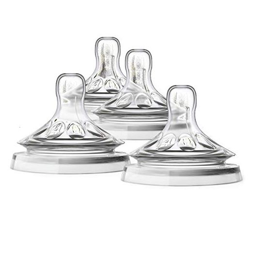 Philips Avent Natural Baby Bottle Fast Flow Nipple, 6M+, Flow 4, SCF654/43, (Pack of 4)