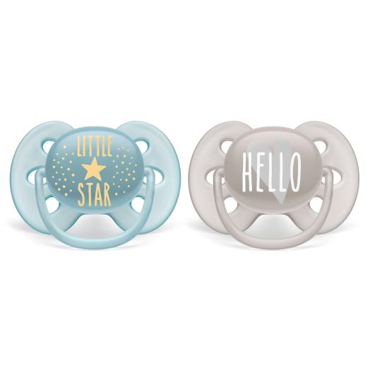 Avent Ultrasoft Deco Paci 6-18m Girls Swan/ Hello Princess