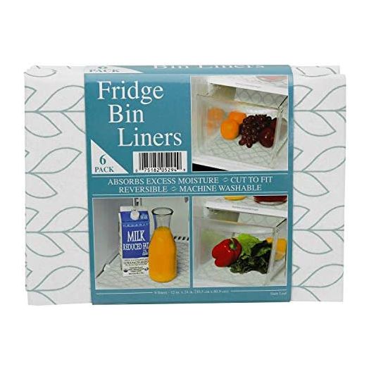 Envision Home Refrigerator Liners, Shelf Liner, Absorbent Fridge Liners, 12 Inch x 24 Inch, Slate Leaf Print, 6 Pack