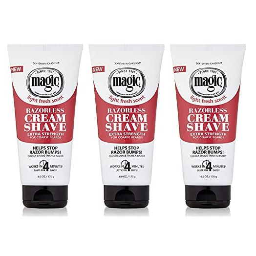 MAGIC Razorless Cream Shave Extra Strength, 6 Ounce (Pack of 3)
