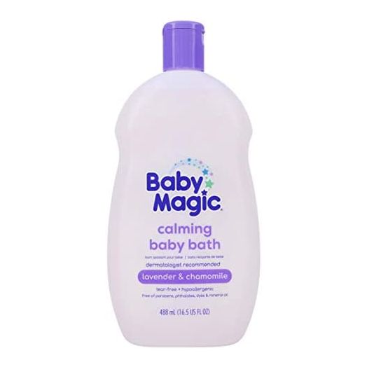 Baby Magic Calming Baby Bath| Tear-Free, Free of Parabens, Phthalates, Sulfates and Dyes, Lavender/Chamomile, 16.5 Fl Oz