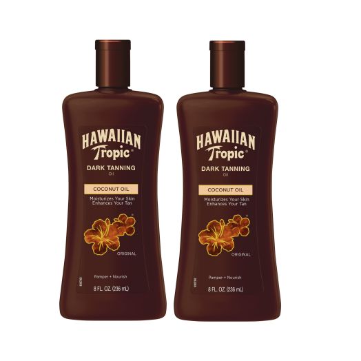 Hawaiian Tropic Dark Tanning Oil 8 oz, Twin-pack