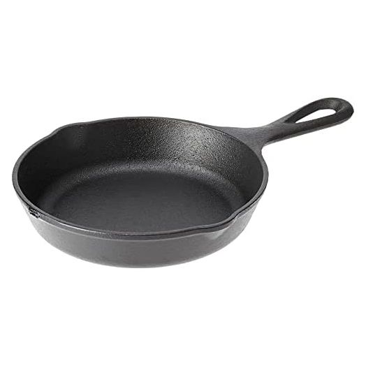Lodge Wildlife Series-6.5" Cast Iron Skillet with Wolf Scene, Black